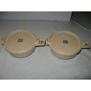 Lot of 2 Vintage LittonWare Microwave Cooking Cookware Bowl w/ Lid 39278